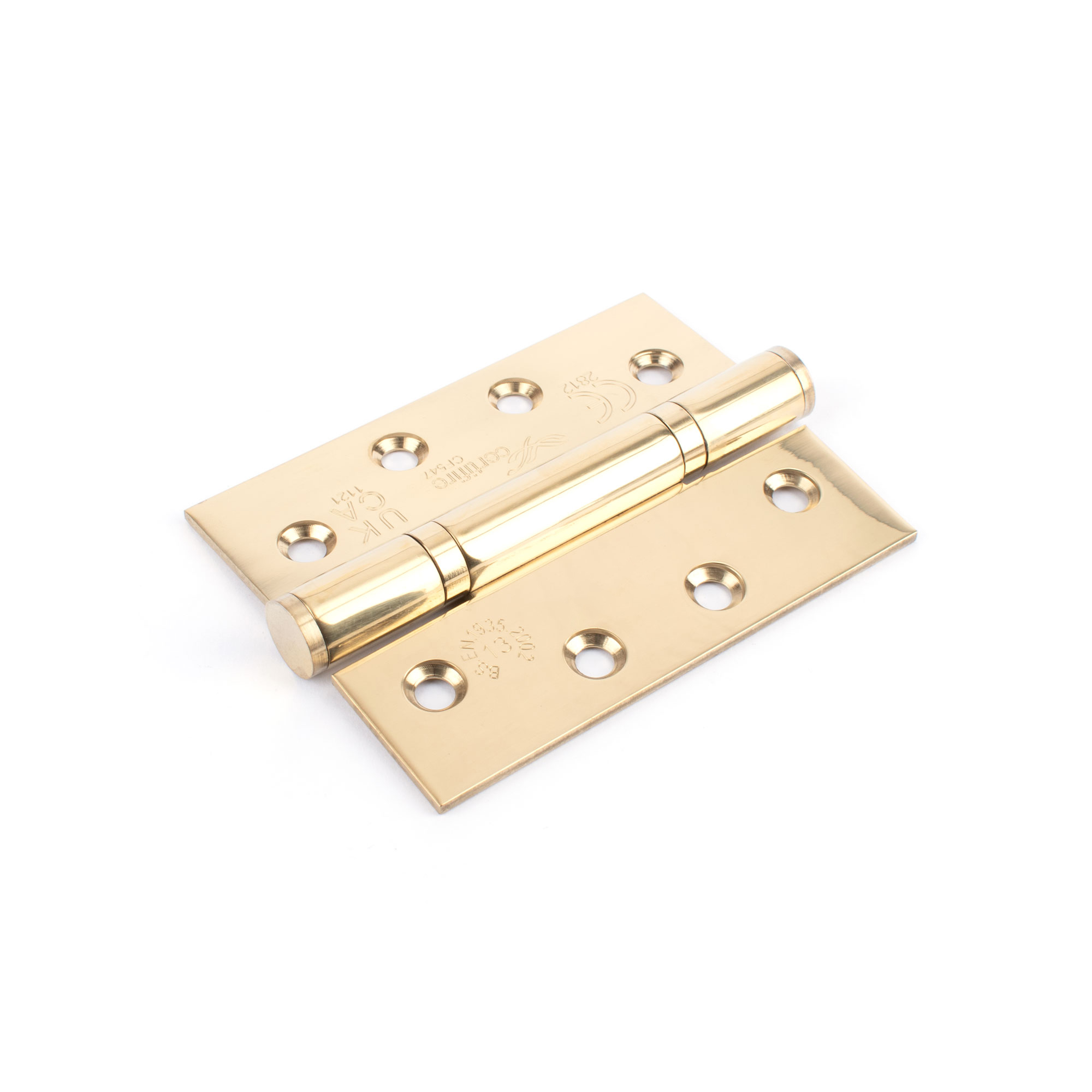 Sox Atom 4 Inch Stainless Steel Hinges Square Edge (2 Pack) - Polished Brass